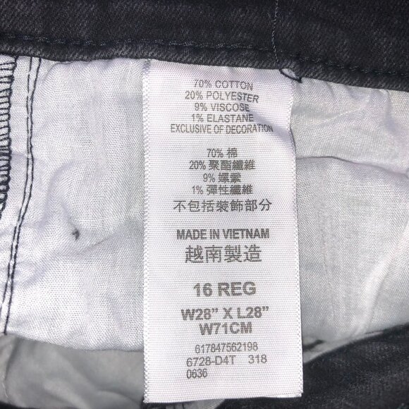 Levi's Women's 512 Jeans Size 16 Slim Taper Black Denim Classic Casual Travel - Picture 4 of 16